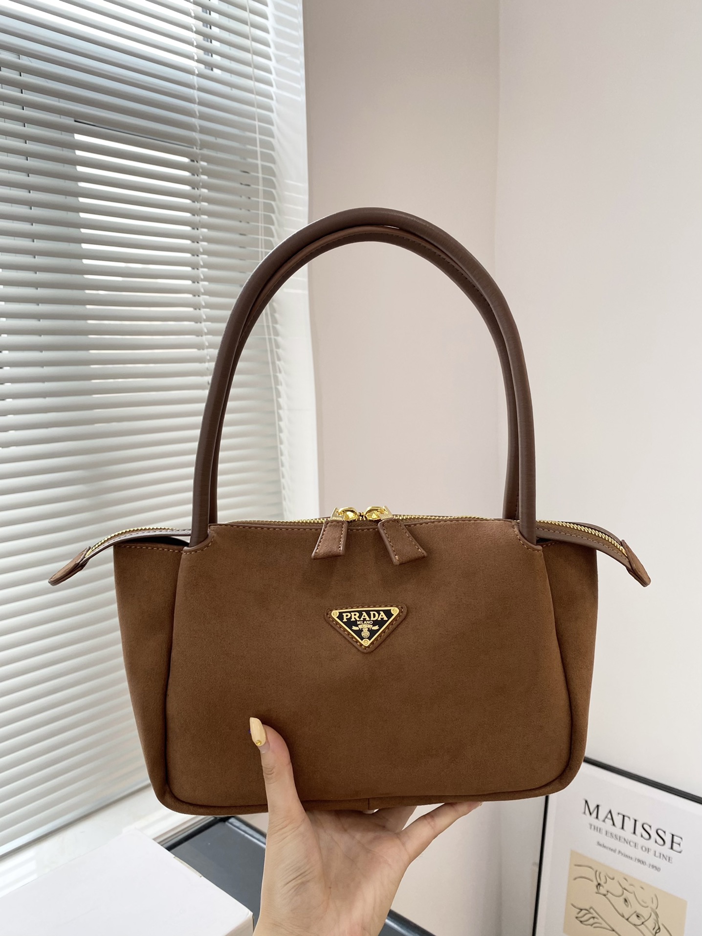 Prada Hobo suede soft handbag