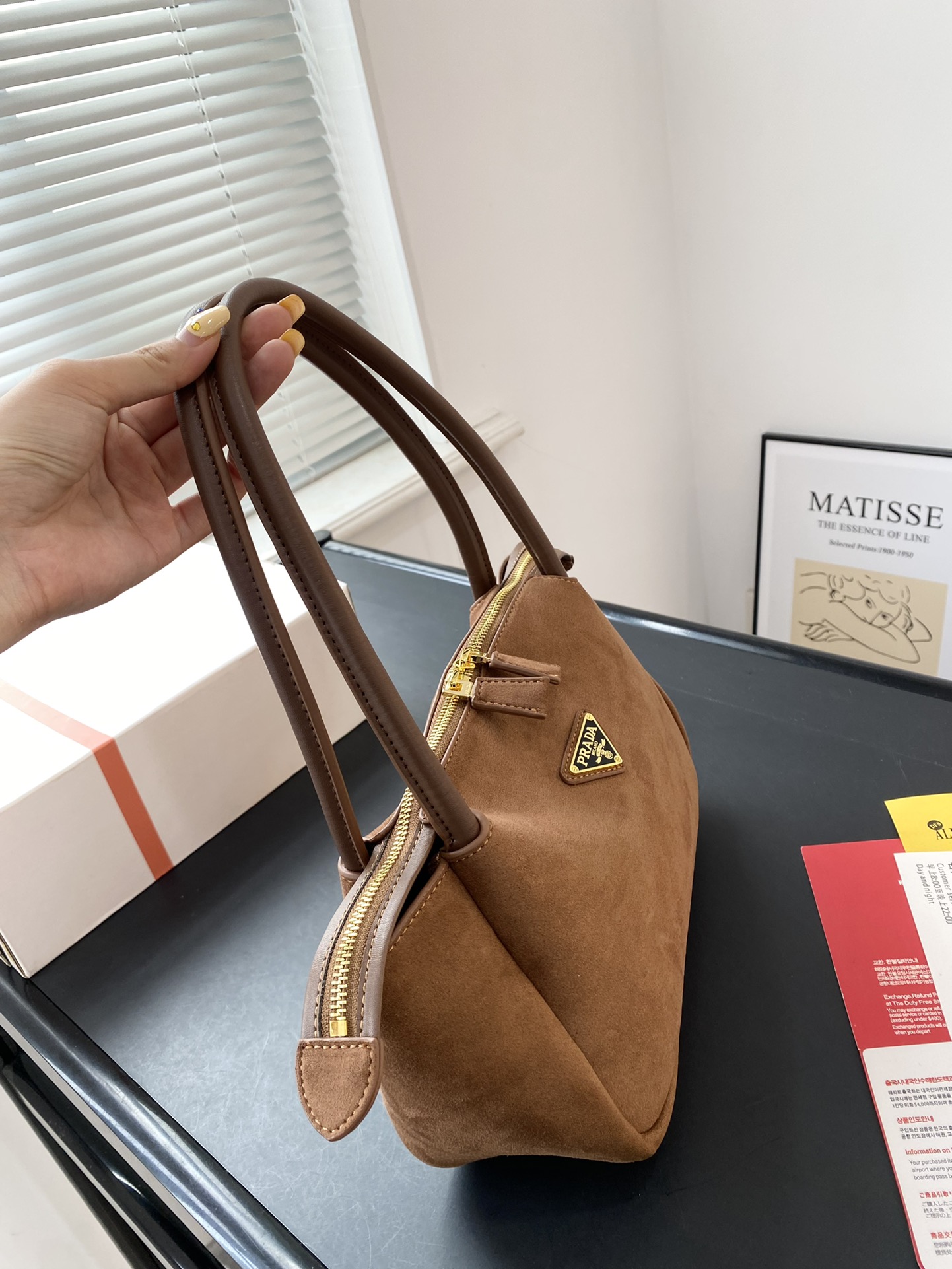 Prada Hobo suede soft handbag