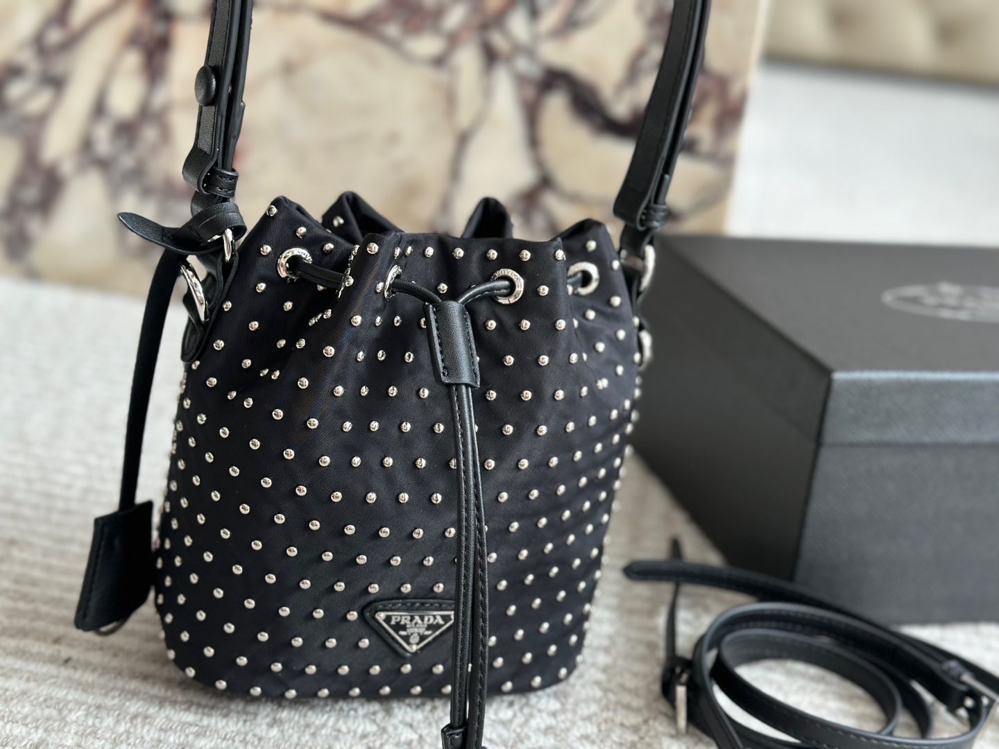 Prada bag rivet handbag