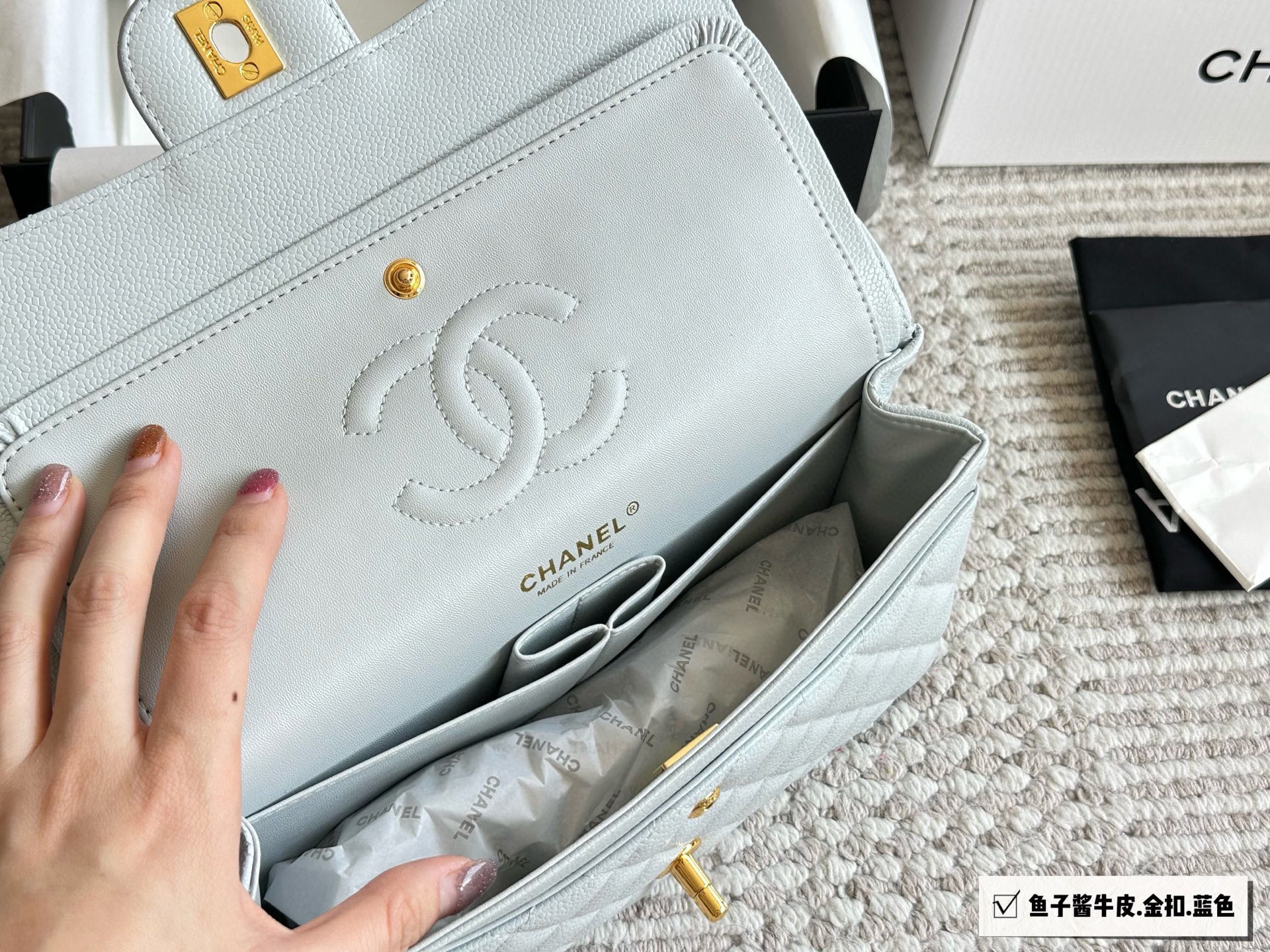 Chanel Cowskin CF Hand bag 135924