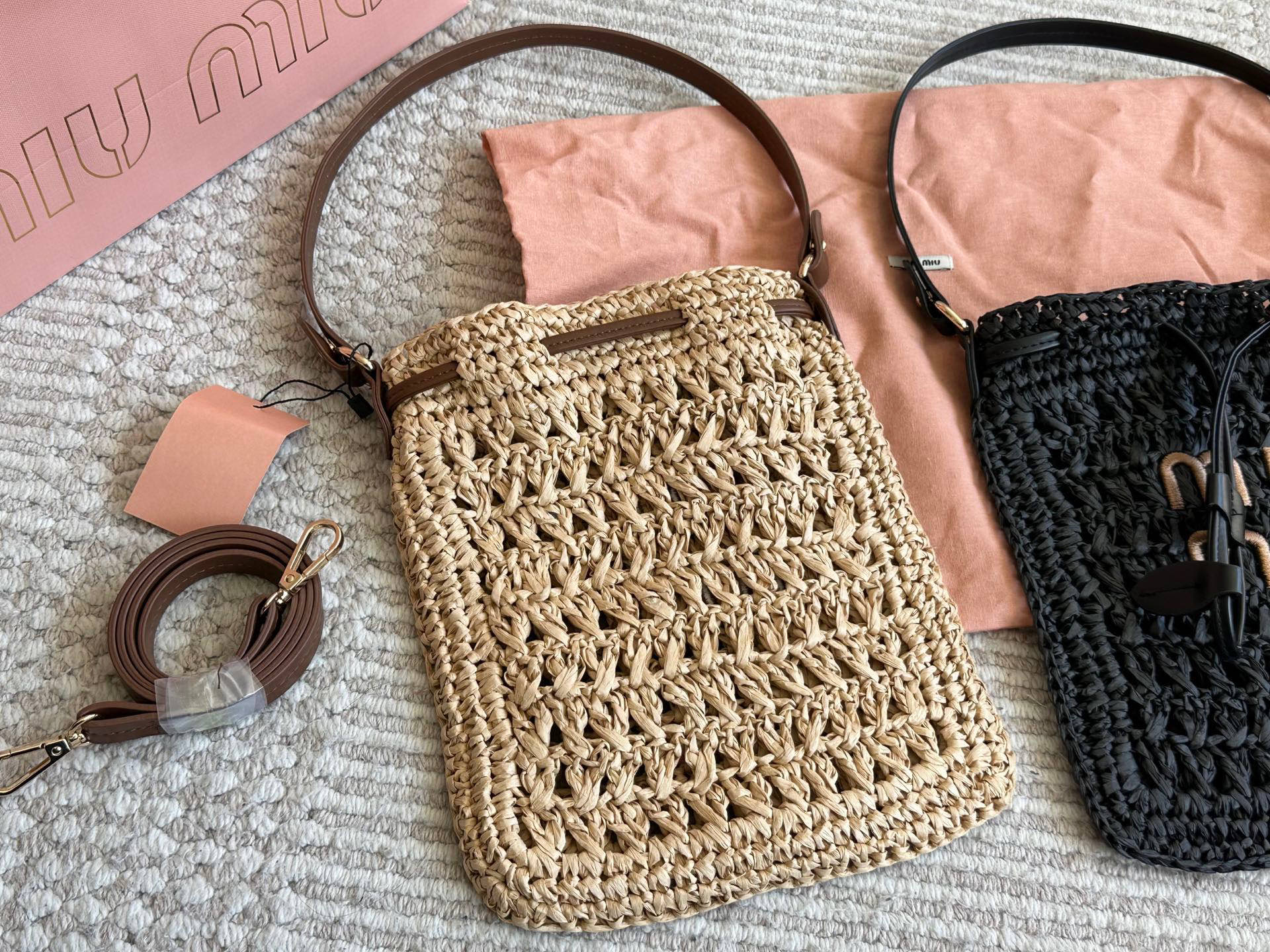 MIUMIU Small Lafite straw bag 135937