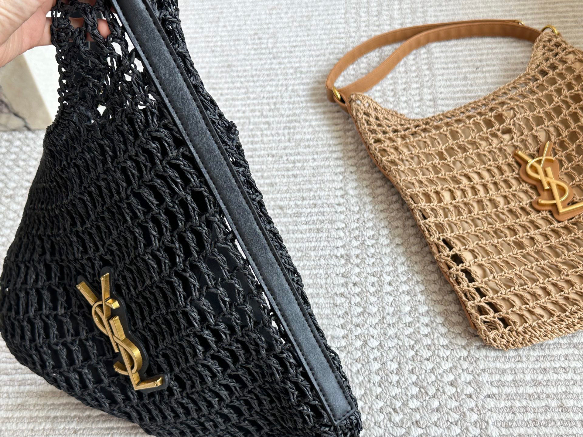 YSL straw Wave bag 135936