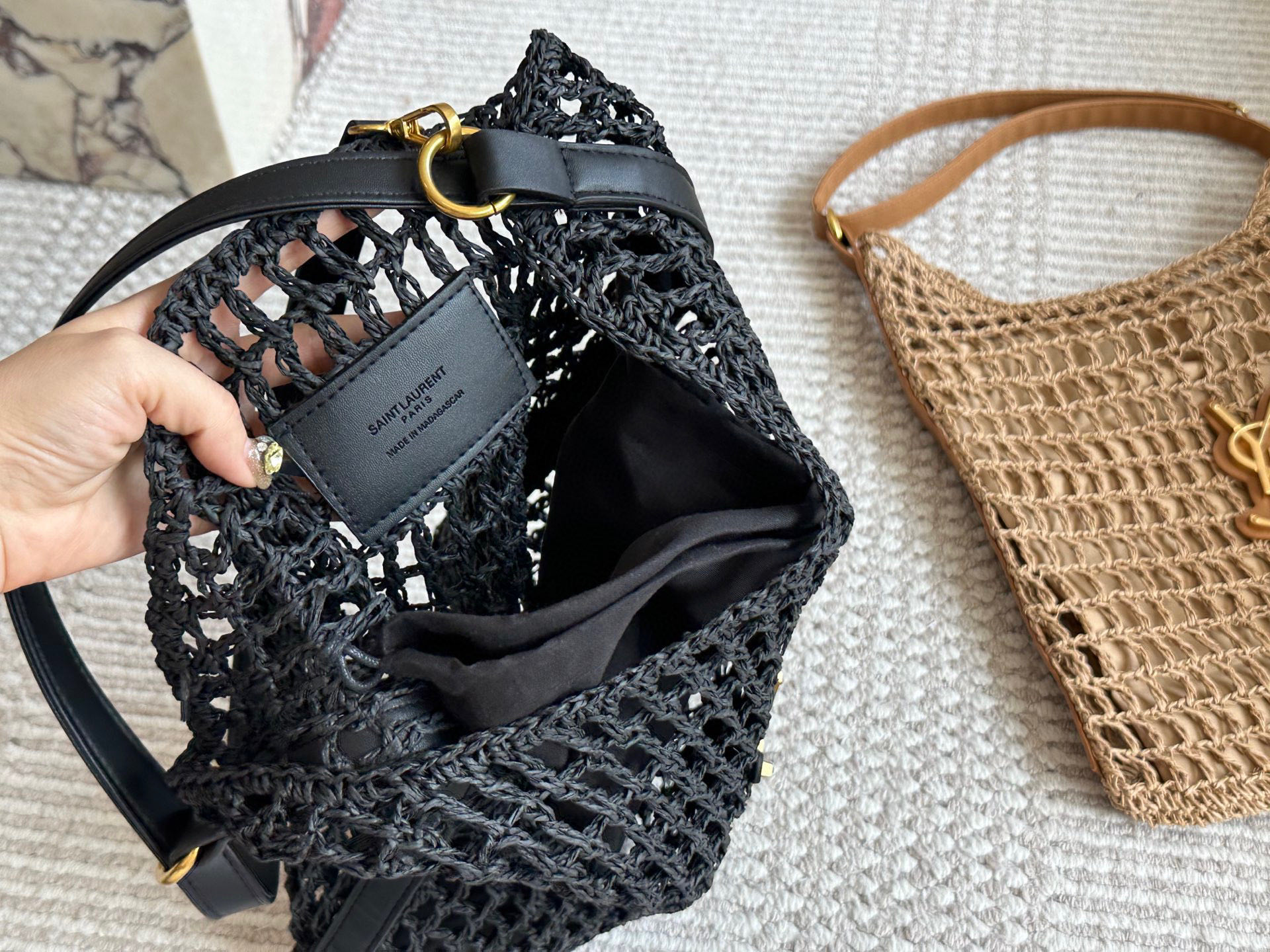 YSL straw Wave bag 135936