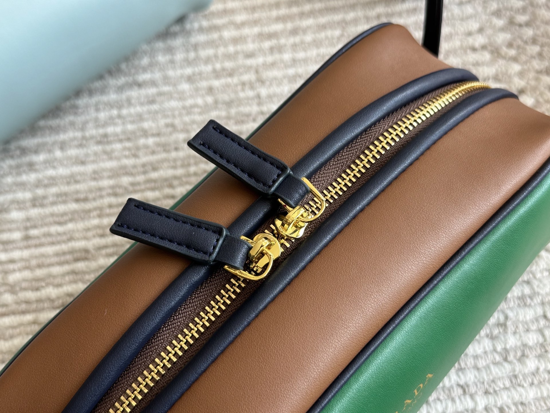 Prada Green cowskin leather handbag