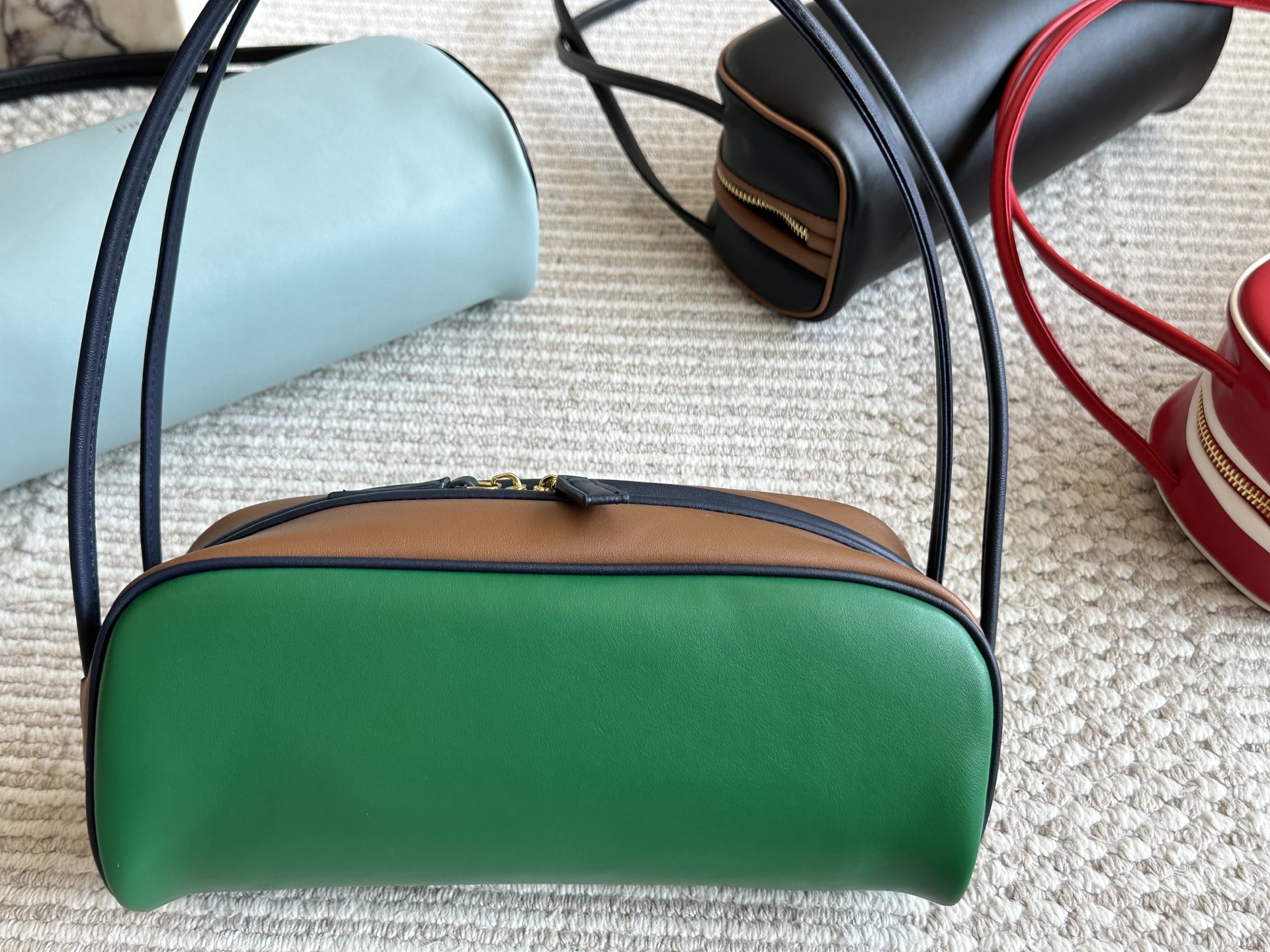 Prada Green cowskin leather handbag