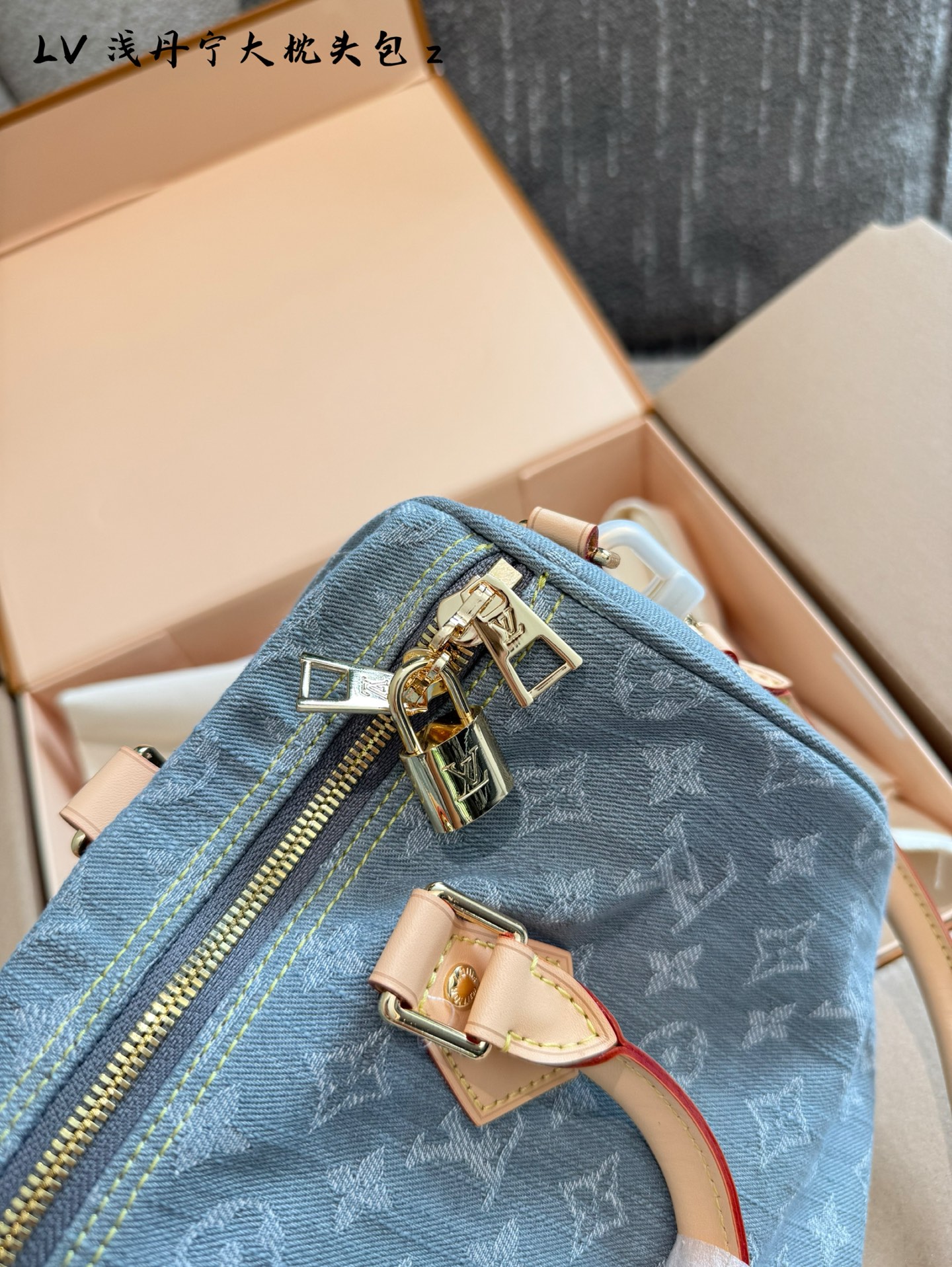 Lv vintage denim speedy 30 bag