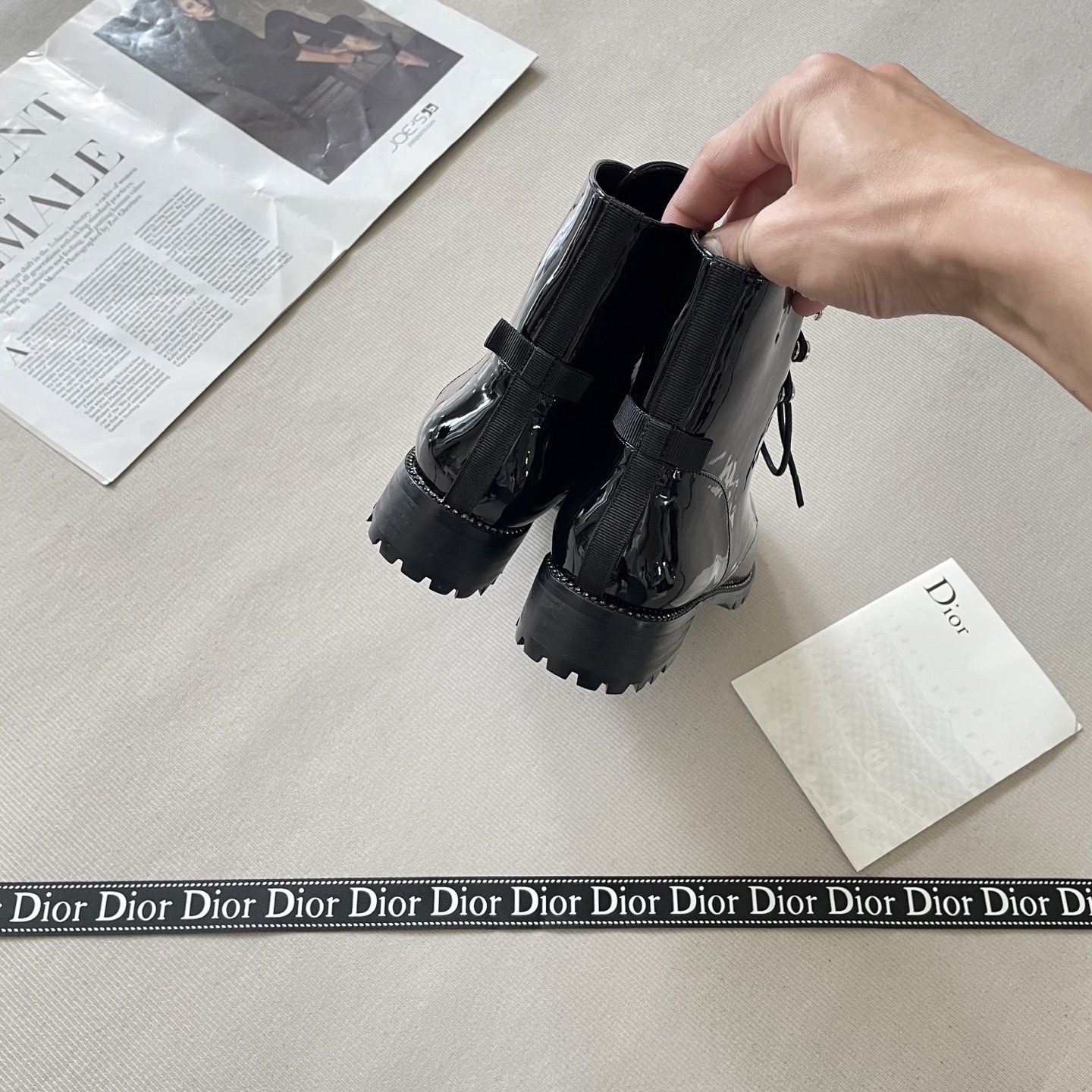 DIOR flat diamonds short boots 139032