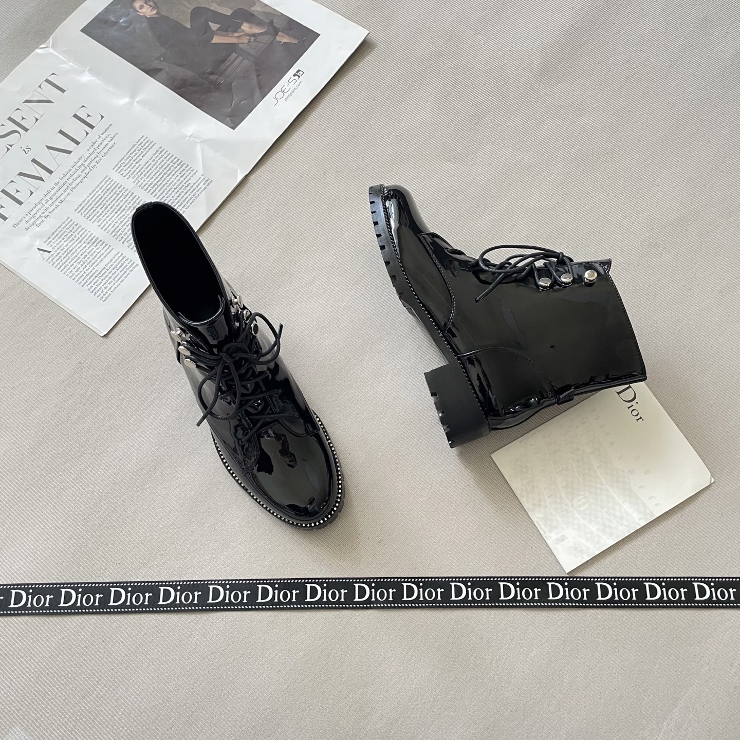 DIOR flat diamonds short boots 139032