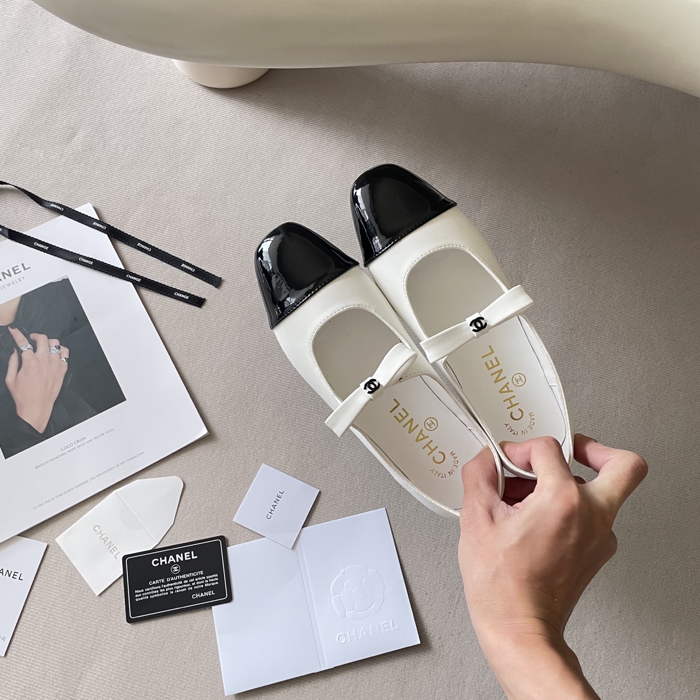 CHANEL CC bowknot 25S flat shoes