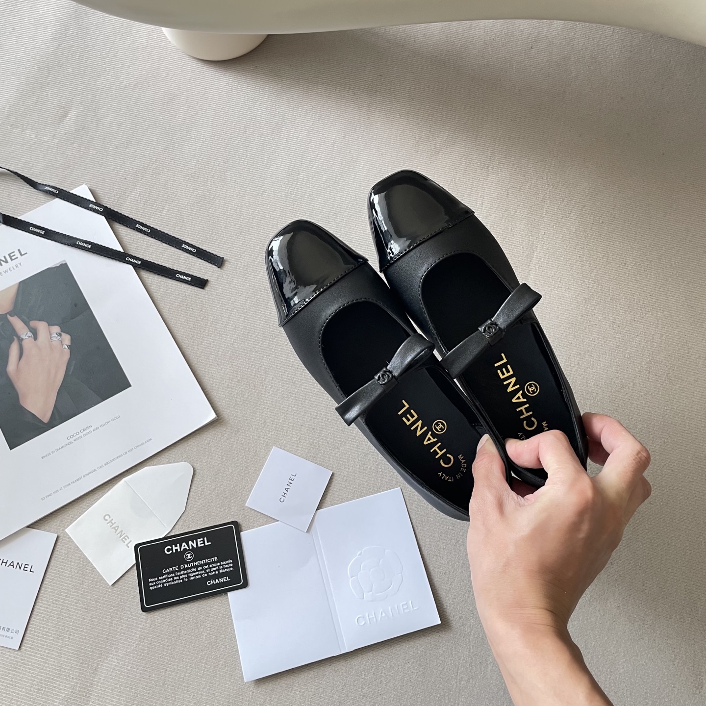 CHANEL CC bowknot 25S flat shoes