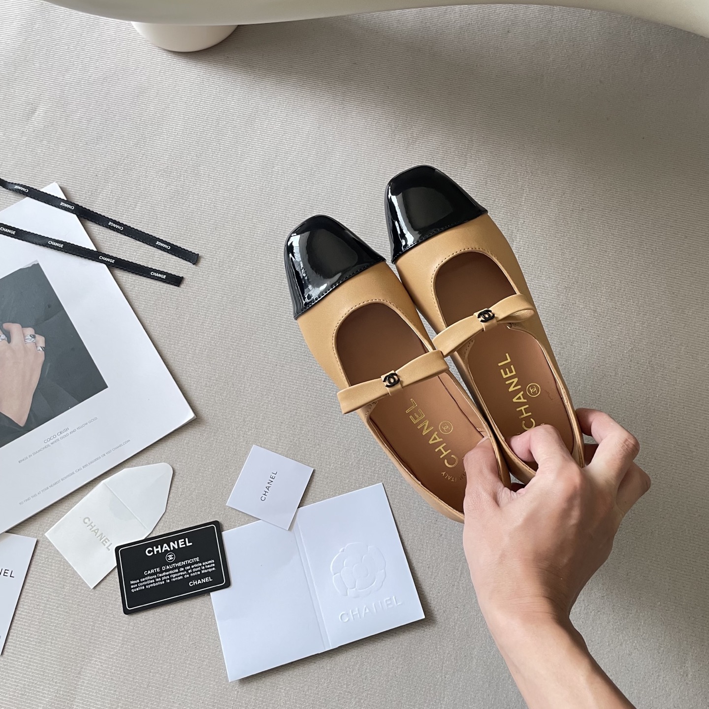 CHANEL CC bowknot 25S flat shoes